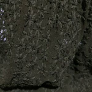 Madewell Dress Black Spaghetti Straps Floral Embroidery M